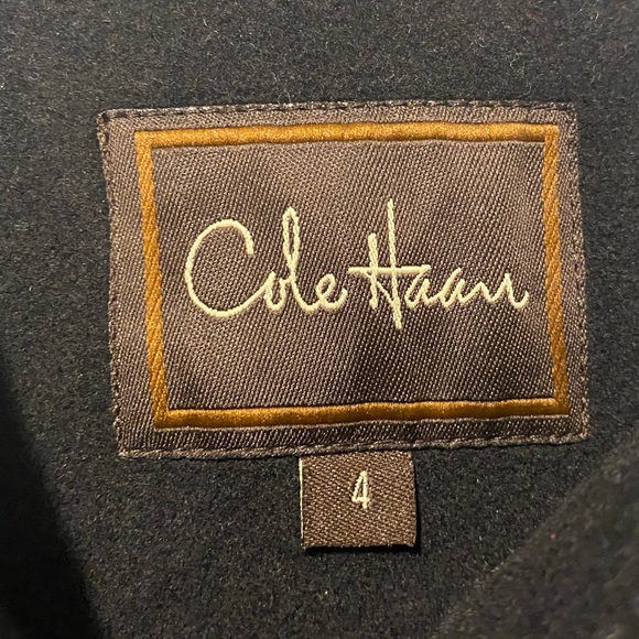 Cole Haan Black Classic Wool Coat - Picture 2 of 7